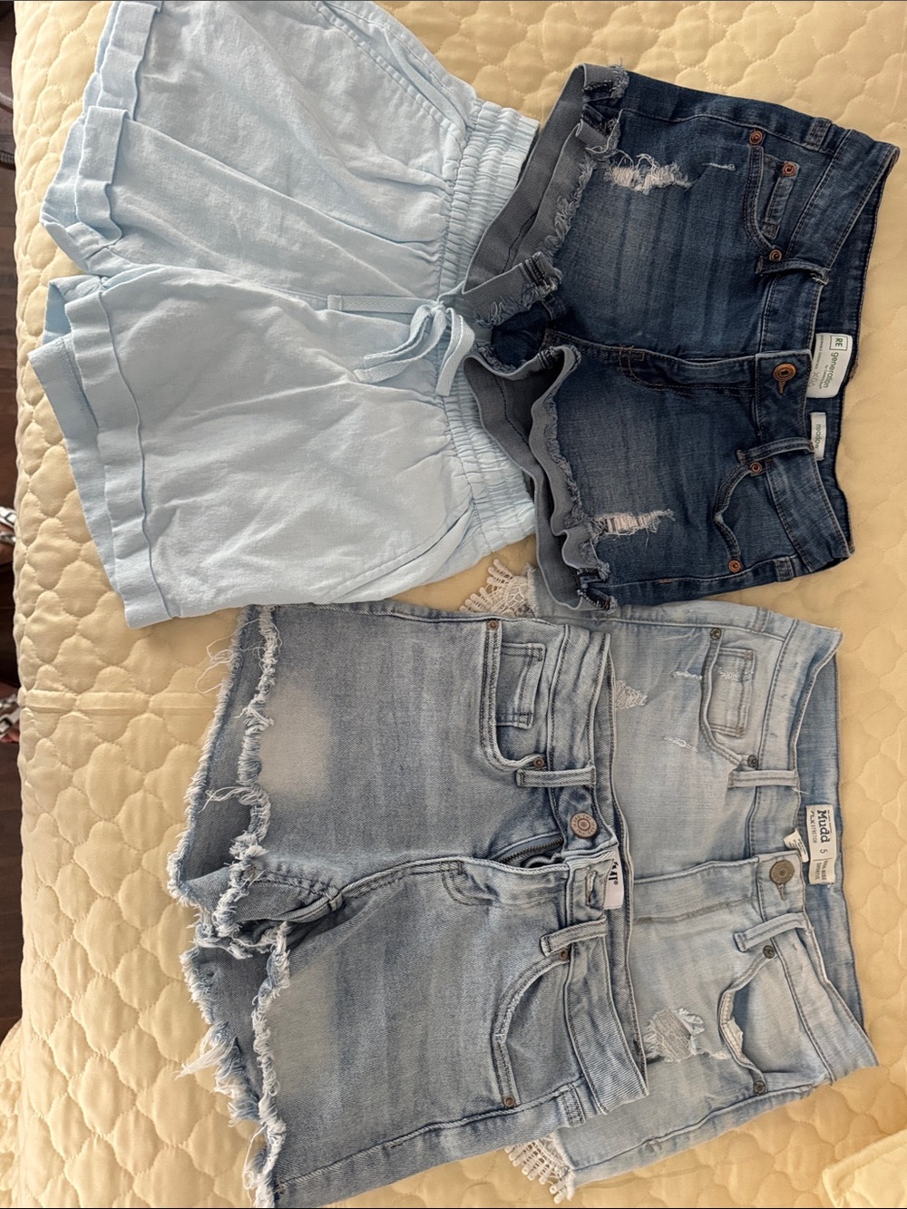 Light Blue, Dark Blue & Washed Denim Jean Shorts 4 pair